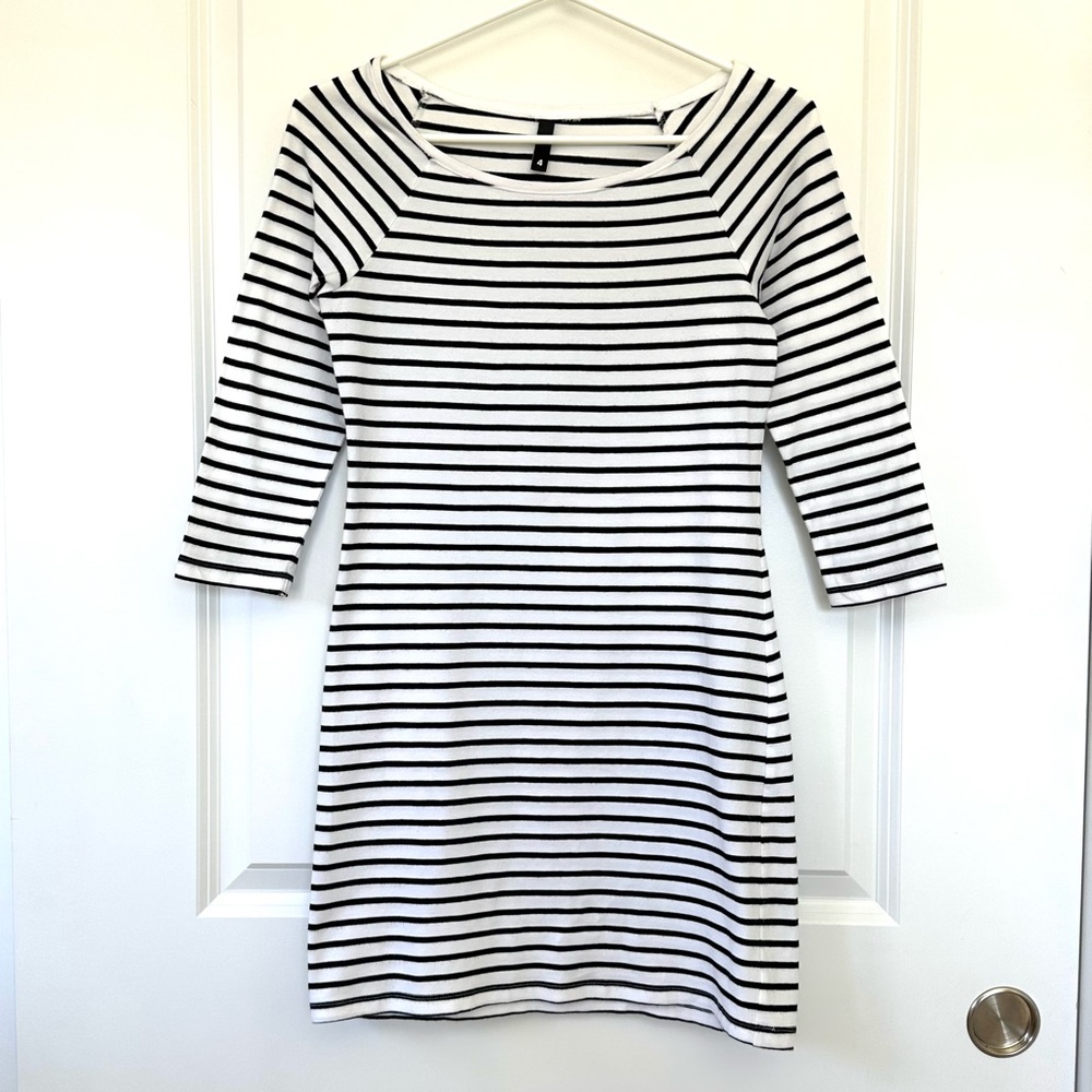 H&M Divided Black and White Stripe Dress